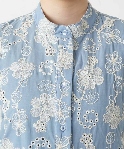 Leilian / レリアン ドレス | カットワーク刺繍フレアワンピース-BLUBIANCO | 詳細7