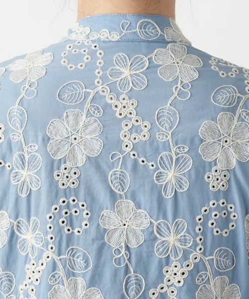 Leilian / レリアン ドレス | カットワーク刺繍フレアワンピース-BLUBIANCO | 詳細8