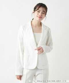 Leilian / レリアン テーラードジャケット | カットワーク刺繍ジャケット-BLUBIANCO