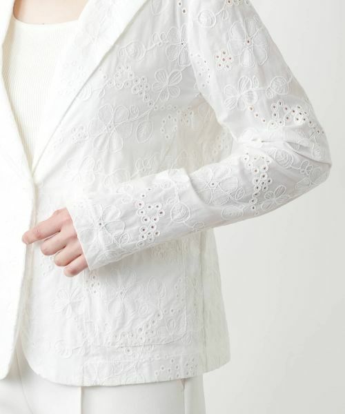Leilian / レリアン テーラードジャケット | カットワーク刺繍ジャケット-BLUBIANCO | 詳細12