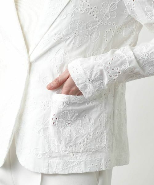 Leilian / レリアン テーラードジャケット | カットワーク刺繍ジャケット-BLUBIANCO | 詳細13