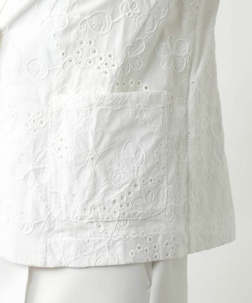Leilian / レリアン テーラードジャケット | カットワーク刺繍ジャケット-BLUBIANCO | 詳細14