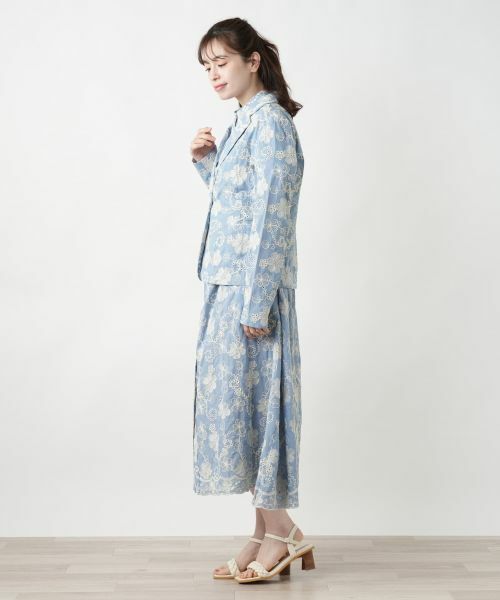 Leilian / レリアン テーラードジャケット | カットワーク刺繍ジャケット-BLUBIANCO | 詳細2