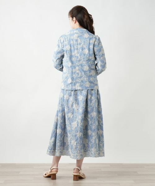 Leilian / レリアン テーラードジャケット | カットワーク刺繍ジャケット-BLUBIANCO | 詳細3