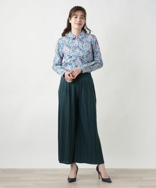 セール】 プリーツワイドパンツ【Leilian WHITE LABEL