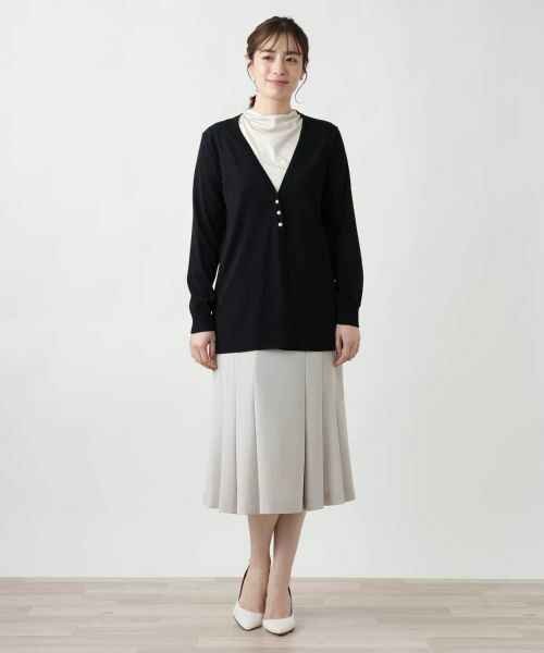 Leilian / レリアン カーディガン・ボレロ | Vネックニットカーディガン【Leilian WHITE LABEL】 | 詳細1