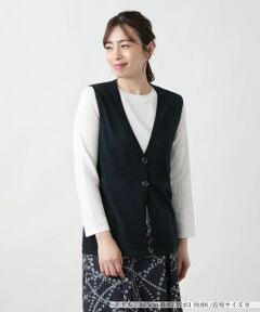 Leilian / レリアン テーラードジャケット | Vネックニットジレ【Leilian WHITE LABEL】