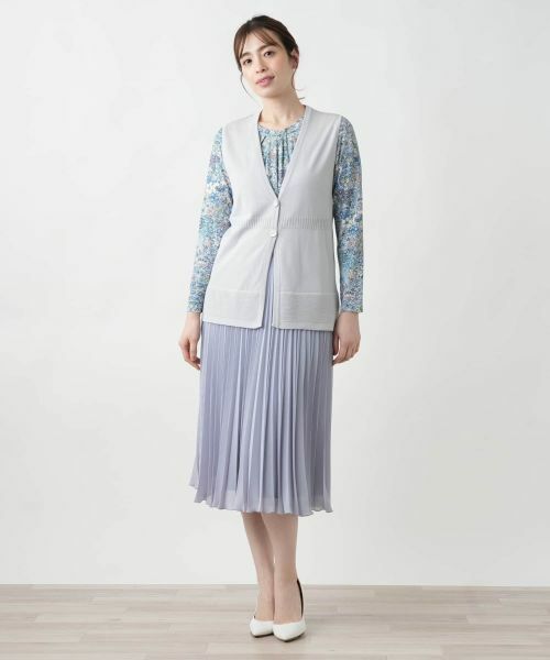 Leilian / レリアン テーラードジャケット | Vネックニットジレ【Leilian WHITE LABEL】 | 詳細1