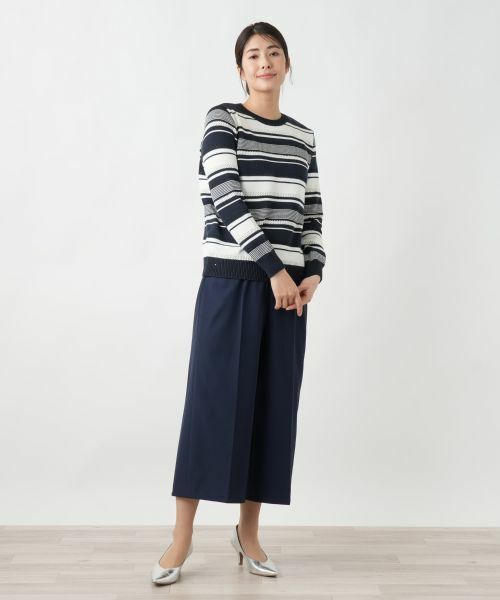 Leilian / レリアン ニット・セーター | マルチボーダークルーネックニット | 詳細1