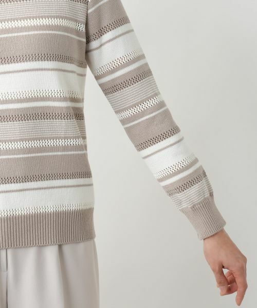 Leilian / レリアン ニット・セーター | マルチボーダークルーネックニット | 詳細13