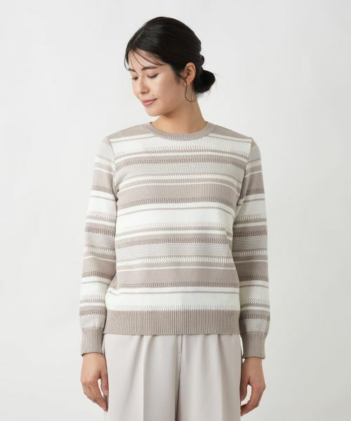 Leilian / レリアン ニット・セーター | マルチボーダークルーネックニット | 詳細8