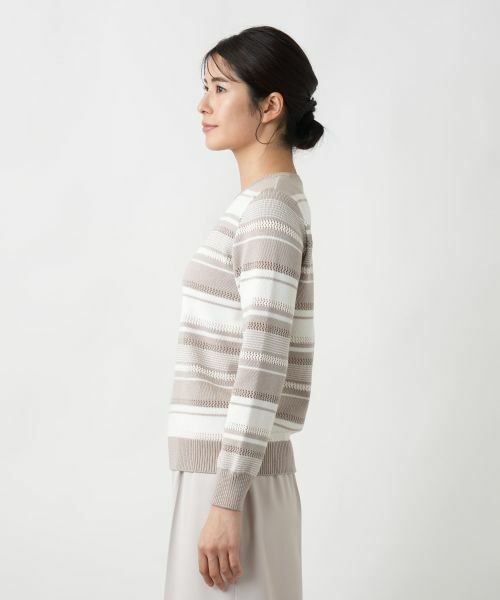 Leilian / レリアン ニット・セーター | マルチボーダークルーネックニット | 詳細9