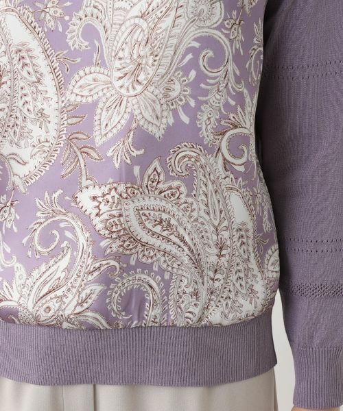Leilian / レリアン ニット・セーター | ペイズリー柄切替クルーネックニット【ROCHAS Premiere】 | 詳細11