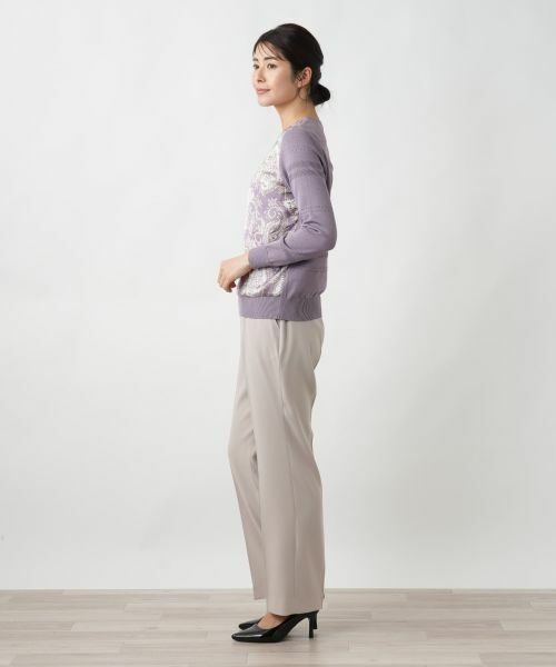 Leilian / レリアン ニット・セーター | ペイズリー柄切替クルーネックニット【ROCHAS Premiere】 | 詳細2