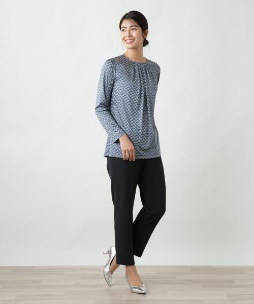 Leilian / レリアン カットソー | プリントクルーネックカットソー【ROCHAS Premiere】 | 詳細1