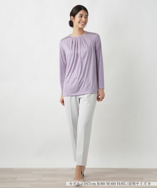 Leilian / レリアン カットソー | プリントクルーネックカットソー【ROCHAS Premiere】 | 詳細4