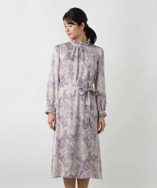 Leilian / レリアン ドレス | ペイズリー柄フリルワンピース | 詳細4
