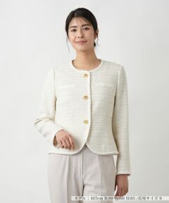 Leilian / レリアン テーラードジャケット | ツイードノーカラージャケット