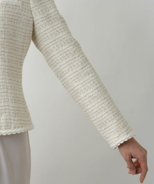 Leilian / レリアン テーラードジャケット | ツイードノーカラージャケット | 詳細10
