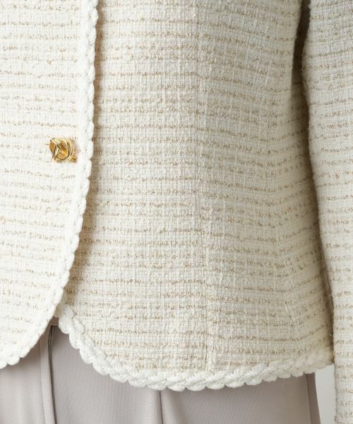 Leilian / レリアン テーラードジャケット | ツイードノーカラージャケット | 詳細12