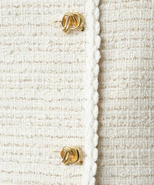 Leilian / レリアン テーラードジャケット | ツイードノーカラージャケット | 詳細14