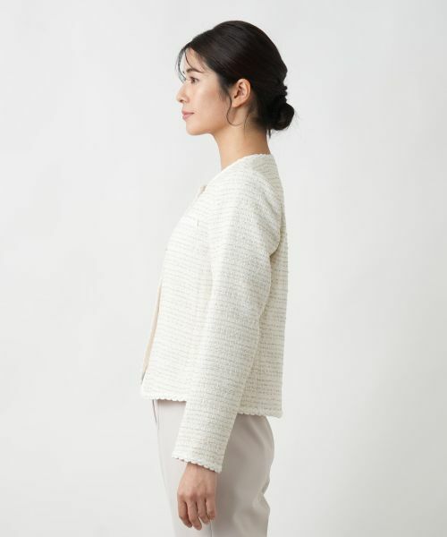 Leilian / レリアン テーラードジャケット | ツイードノーカラージャケット | 詳細5