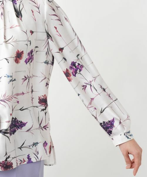 Leilian / レリアン シャツ・ブラウス | プリントバンドカラーブラウス【ROCHAS Premiere】 | 詳細10