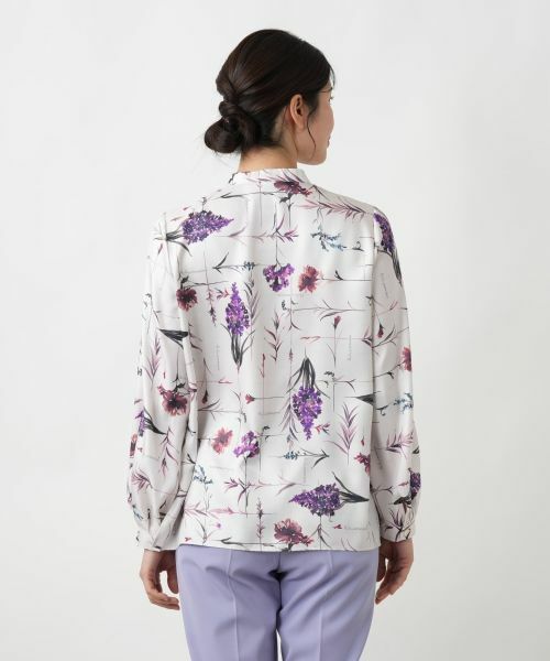 Leilian / レリアン シャツ・ブラウス | プリントバンドカラーブラウス【ROCHAS Premiere】 | 詳細6