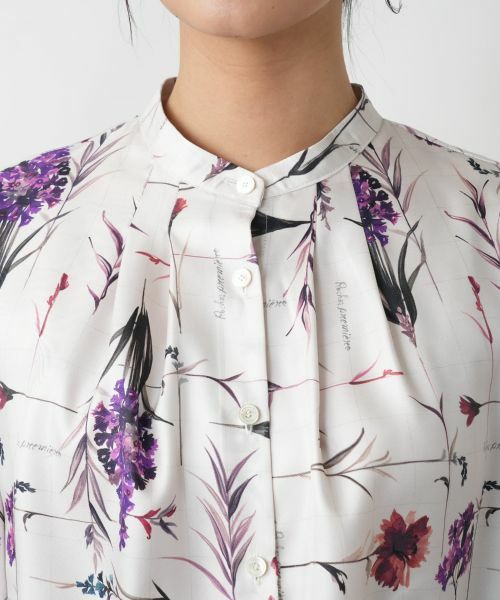 Leilian / レリアン シャツ・ブラウス | プリントバンドカラーブラウス【ROCHAS Premiere】 | 詳細7