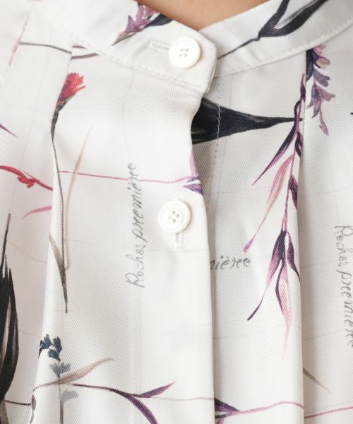 Leilian / レリアン シャツ・ブラウス | プリントバンドカラーブラウス【ROCHAS Premiere】 | 詳細9