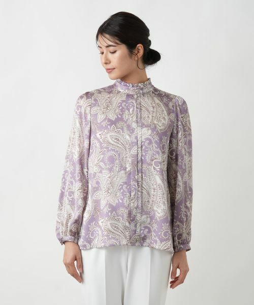 Leilian / レリアン シャツ・ブラウス | ペイズリースタンドカラーブラウス | 詳細4