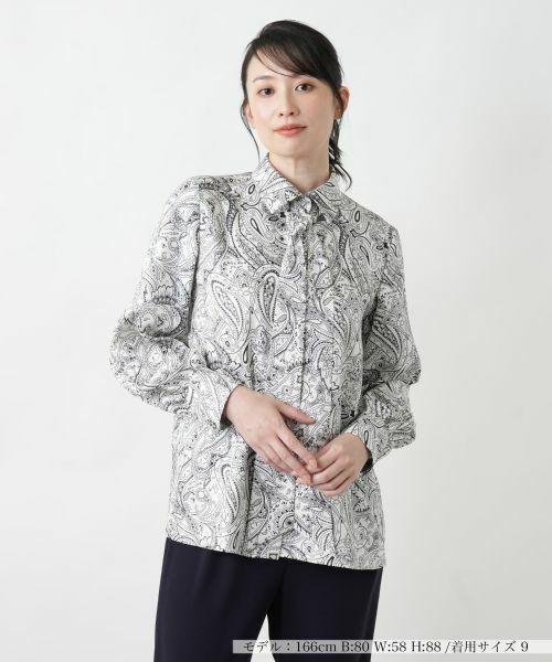 Leilian/レリアン ペイズリー柄ボウタイブラウス アイボリー 11(L) Leilian/レリアン ペイズリー柄ボウタイブラウス アイボリー 11(L)