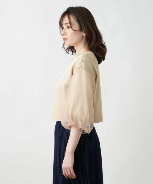 Leilian / レリアン カーディガン・ボレロ | 切替ノーカラーカーディガン | 詳細13