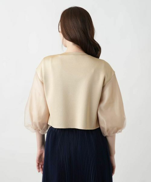 Leilian / レリアン カーディガン・ボレロ | 切替ノーカラーカーディガン | 詳細14