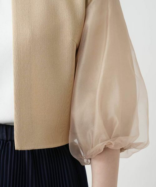 Leilian / レリアン カーディガン・ボレロ | 切替ノーカラーカーディガン | 詳細18