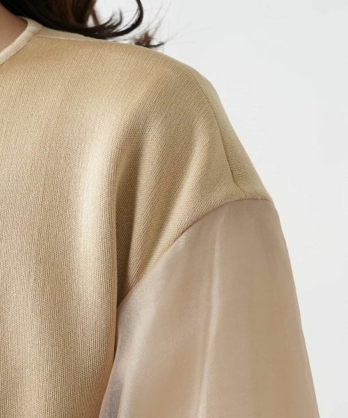 Leilian / レリアン カーディガン・ボレロ | 切替ノーカラーカーディガン | 詳細21