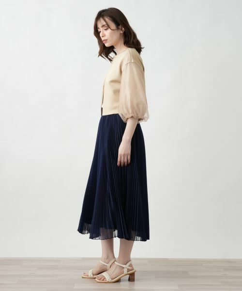 Leilian / レリアン カーディガン・ボレロ | 切替ノーカラーカーディガン | 詳細8