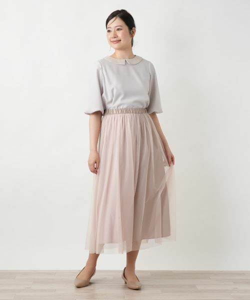 Leilian / レリアン ミニ・ひざ丈スカート | チュールフレアスカート | 詳細1