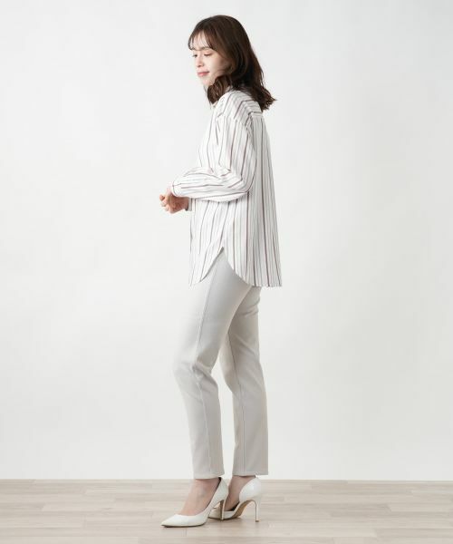 セール】 ストライプシャツ【Leilian WHITE LABEL】【SOMELOS