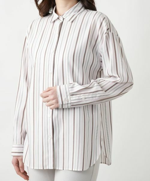 セール】 ストライプシャツ【Leilian WHITE LABEL】【SOMELOS