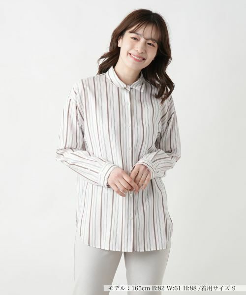 セール】 ストライプシャツ【Leilian WHITE LABEL】【SOMELOS