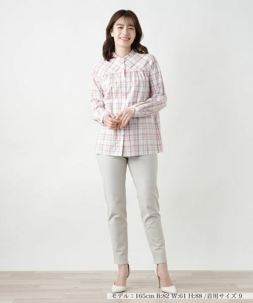 Leilian / レリアン シャツ・ブラウス | バンドカラーブラウス【Leilian WHITE LABEL】 | 詳細1