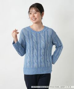 Leilian / レリアン ニット・セーター | ケーブル編みクルーネックニット【BARNA】