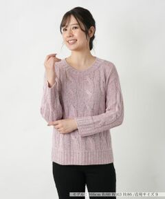 Leilian / レリアン ニット・セーター | ケーブル編みクルーネックニット【BARNA】