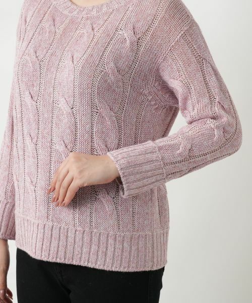 Leilian / レリアン ニット・セーター | ケーブル編みクルーネックニット【BARNA】 | 詳細13
