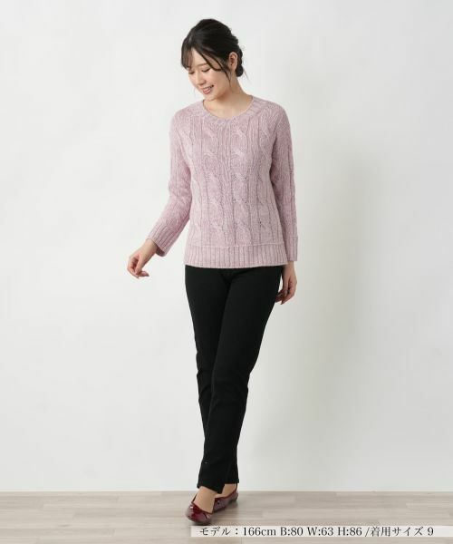 Leilian / レリアン ニット・セーター | ケーブル編みクルーネックニット【BARNA】 | 詳細4