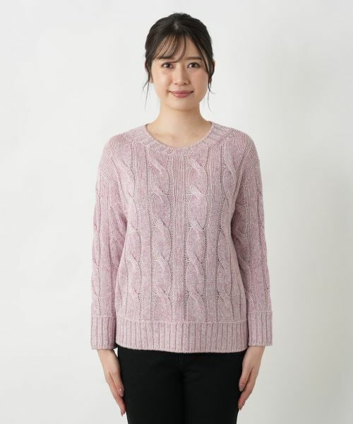 Leilian / レリアン ニット・セーター | ケーブル編みクルーネックニット【BARNA】 | 詳細7