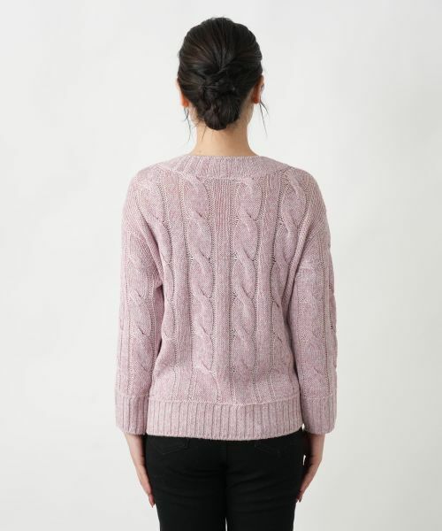 Leilian / レリアン ニット・セーター | ケーブル編みクルーネックニット【BARNA】 | 詳細9