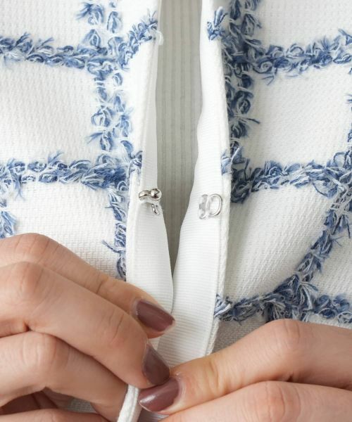 Leilian / レリアン テーラードジャケット | チェック柄ノーカラージャケット | 詳細11