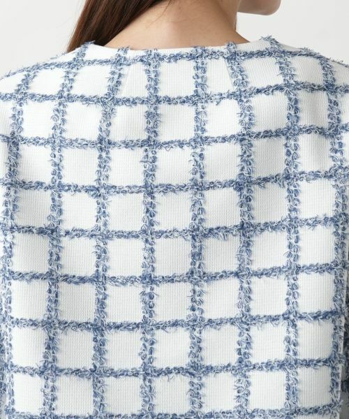 Leilian / レリアン テーラードジャケット | チェック柄ノーカラージャケット | 詳細8